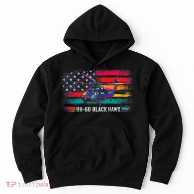 Vintage UH-60 Blackhawk Helicopter Retro Hoodie