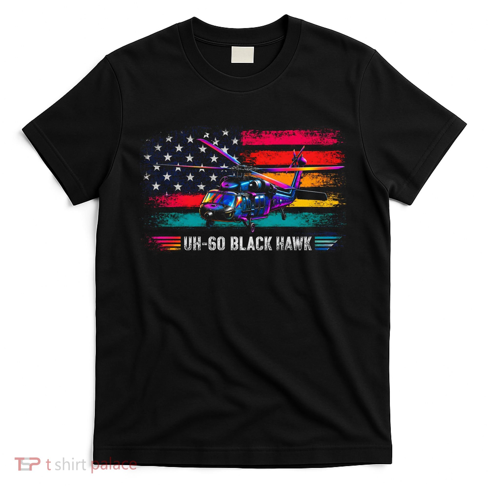 Vintage UH-60 Blackhawk Helicopter Retro T-Shirt