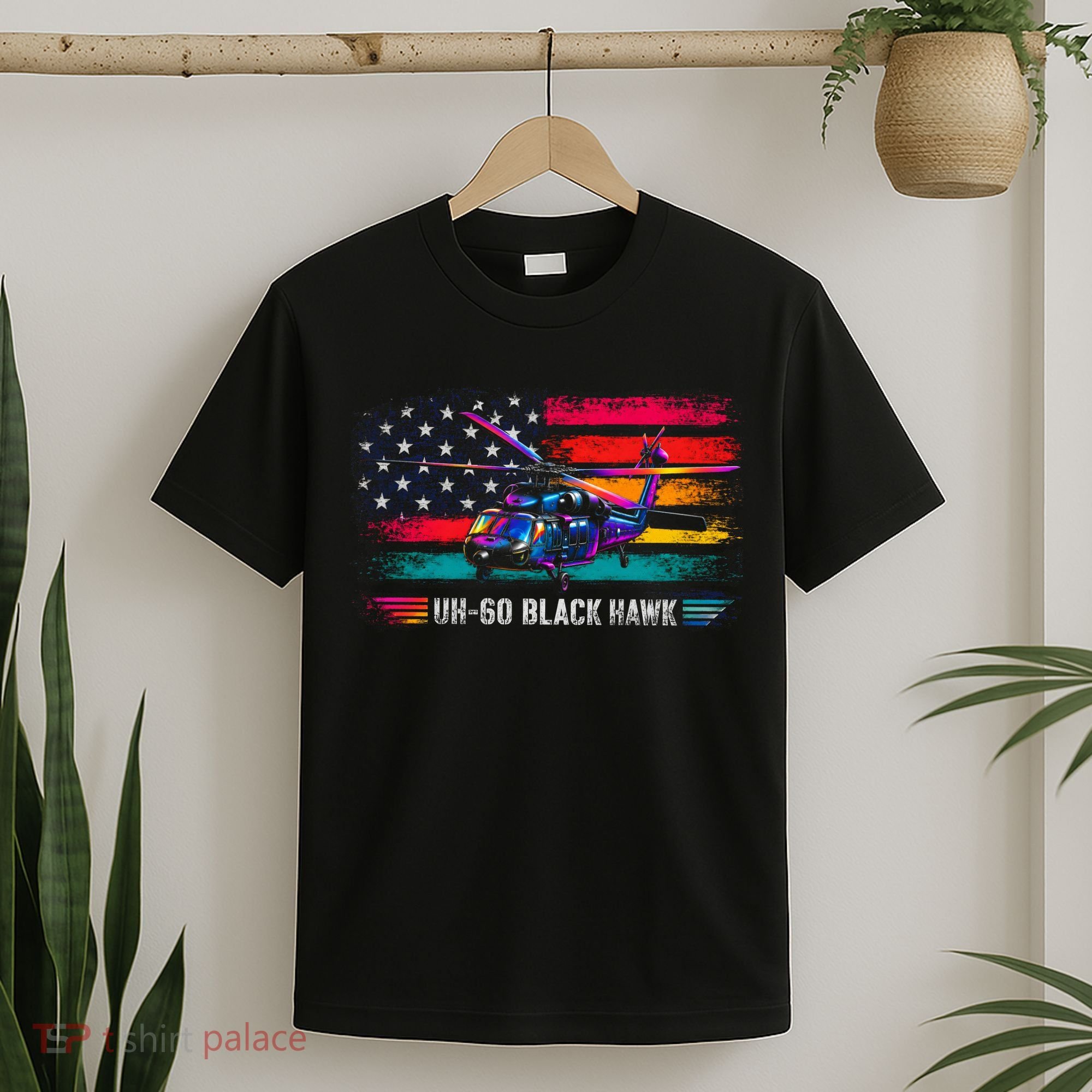 Vintage UH-60 Blackhawk Helicopter Retro T-Shirt