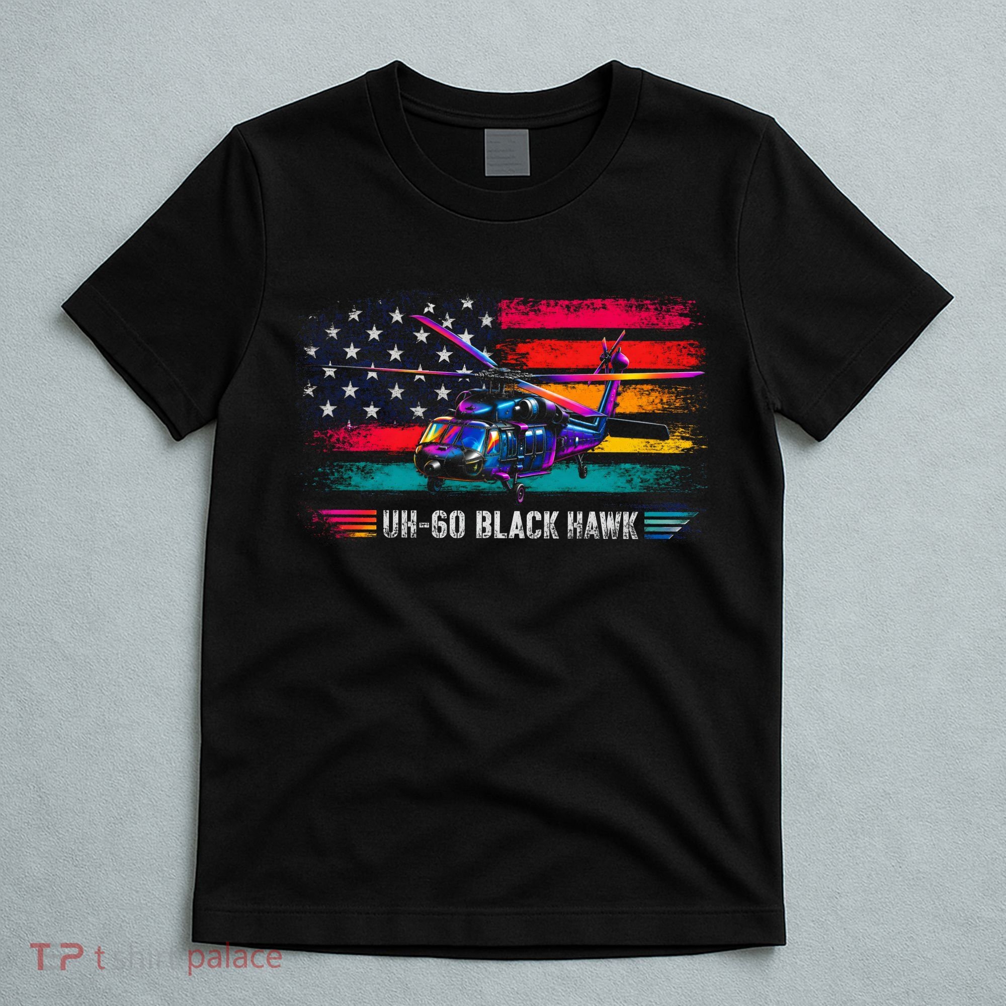 Vintage UH-60 Blackhawk Helicopter Retro T-Shirt