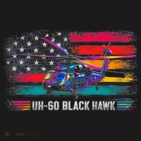 Vintage UH-60 Blackhawk Helicopter Retro T-Shirt thumb 7