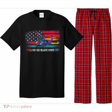 Vintage UH-60 Blackhawk Helicopter Retro Pajama Set
