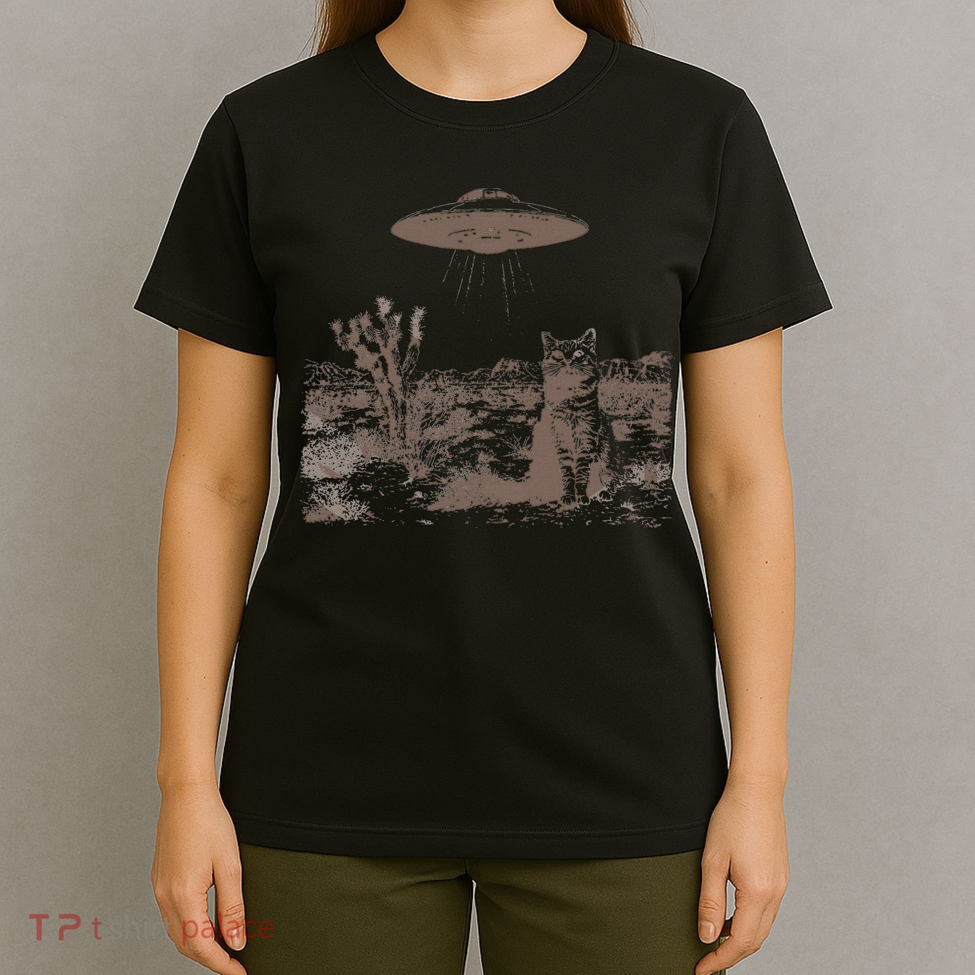 Vintage Ufo Cowboy Cats Western Cowboy Vintage 90s T-Shirt