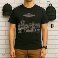 Vintage Ufo Cowboy Cats Western Cowboy Vintage 90s T-Shirt thumb 6