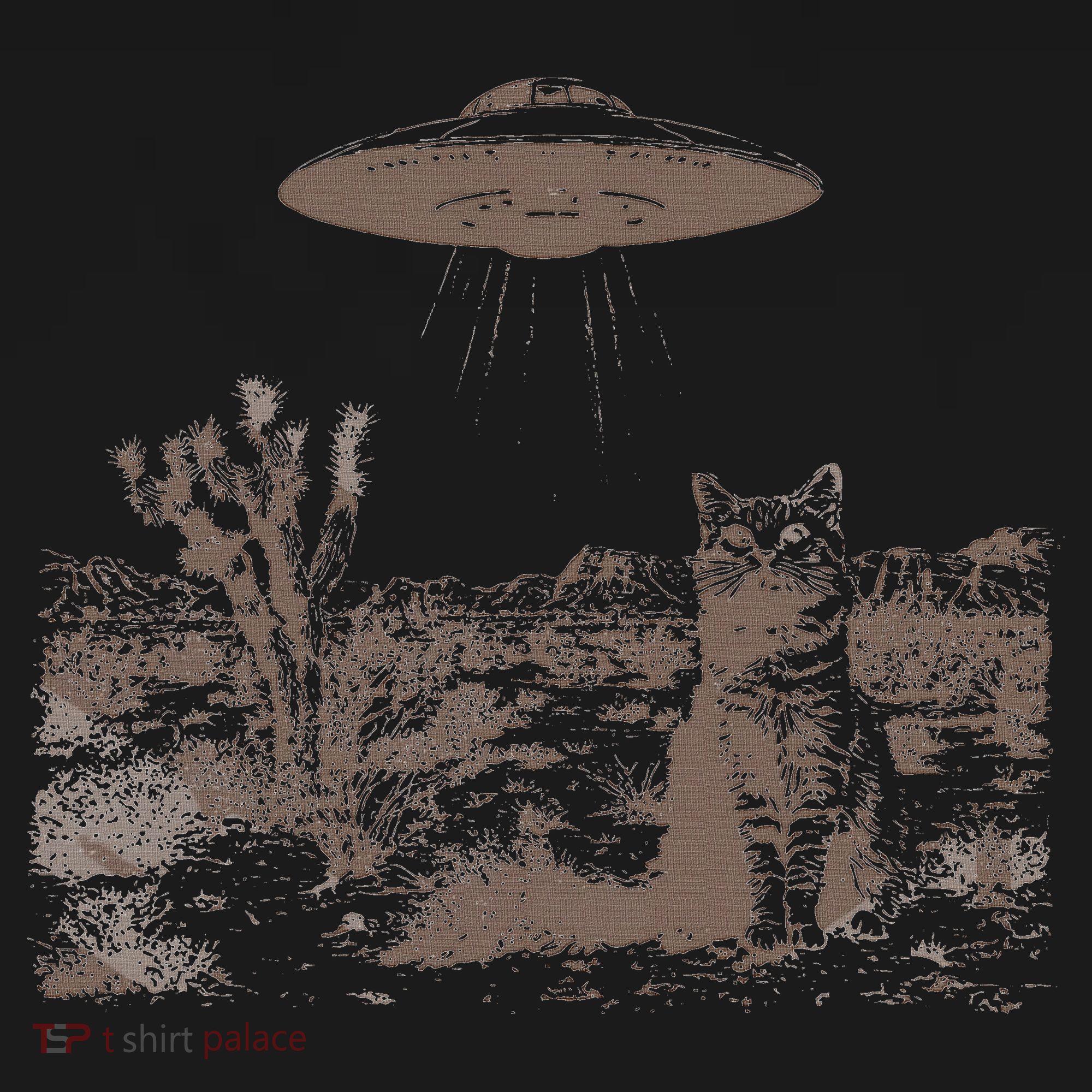 Vintage Ufo Cowboy Cats Western Cowboy Vintage 90s T-Shirt