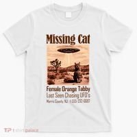 Vintage Ufo Cowboy Cat Missing Cat Female Orange Tabby T-Shirt thumb 0