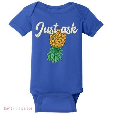 Vintage Upside Down Pineapple Just Ask Subtle Swinger Meaningful Gift Baby Bodysuit