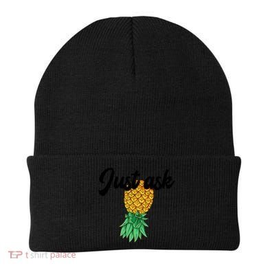 Vintage Upside Down Pineapple Just Ask Subtle Swinger Meaningful Gift Beanie