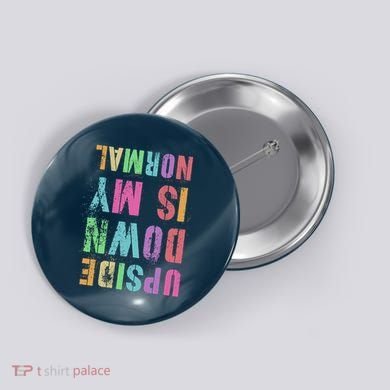 Vintage UPSIDE DOWN IS MY NORMAL Gymnastics Tumbling Tumble Button
