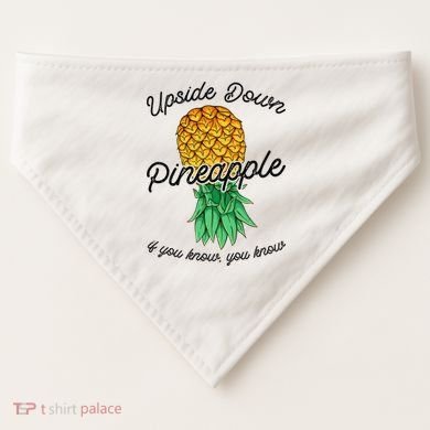 Vintage Upside Down Pineapple Subtle Swinger Cool Gift USA-Made Doggie Bandana