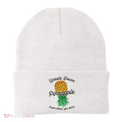 Vintage Upside Down Pineapple Subtle Swinger Cool Gift Beanie