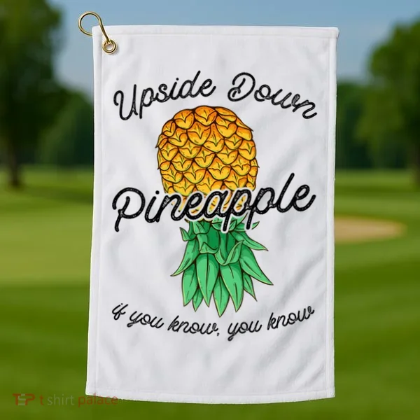 Vintage Upside Down Pineapple Subtle Swinger Cool Gift Golf Towel