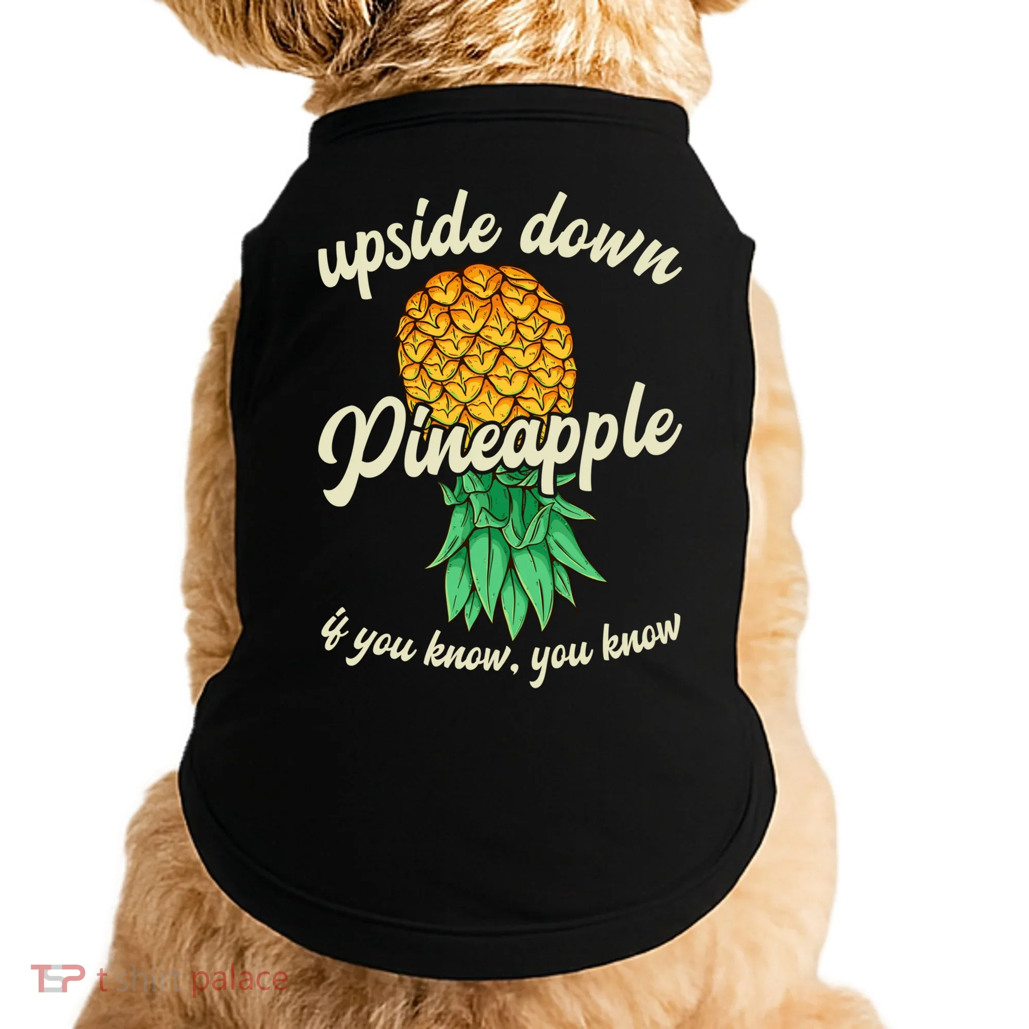 Vintage Upside Down Pineapple Subtle Swinger Gift Doggie Tank