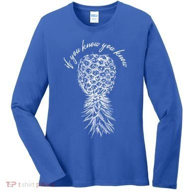 Vintage Upside Down Pineapple Subtle Swinger Gift Women's Long Sleeve Shirt