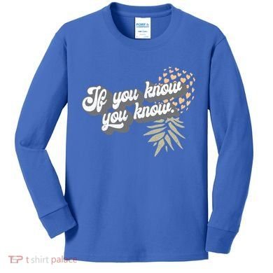Vintage Upside Down Pineapple Subtle Swinger Cool Gift Kids Long Sleeve Shirt
