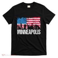 Vintage Us Flag American City Skyline Minneapolis Minnesota T-Shirt thumb 0
