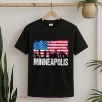 Vintage Us Flag American City Skyline Minneapolis Minnesota T-Shirt thumb 2