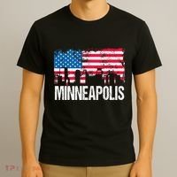 Vintage Us Flag American City Skyline Minneapolis Minnesota T-Shirt thumb 3