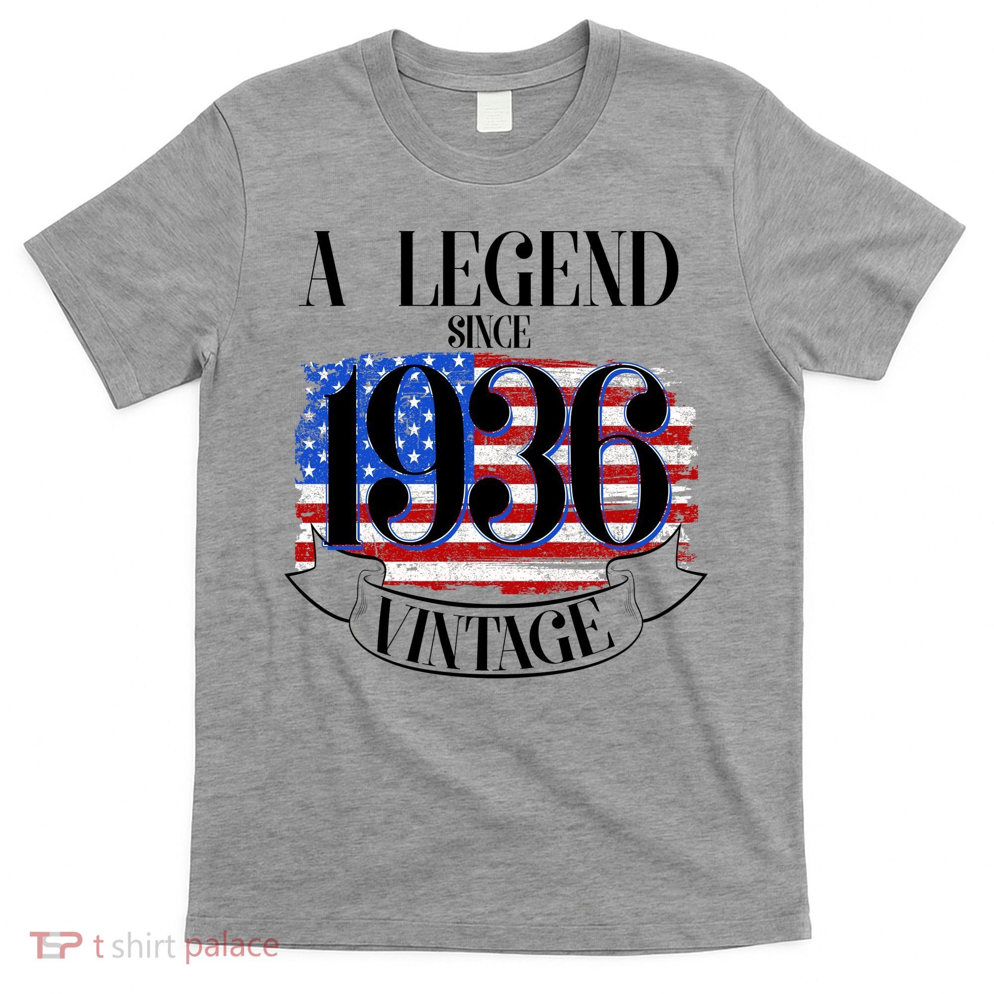Vintage USA Flag A Legend Since 1936 90th Birthday T-Shirt