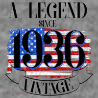 Vintage USA Flag A Legend Since 1936 90th Birthday T-Shirt thumb 7