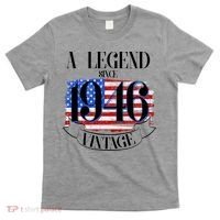 Vintage USA Flag A Legend Since 1946 80th Birthday T-Shirt thumb 0