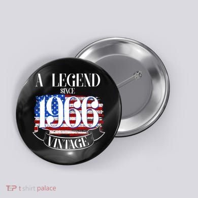 Vintage USA Flag A Legend Since 1966 60th Birthday Button
