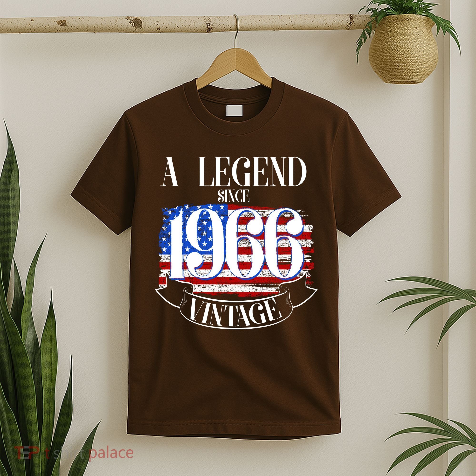 Vintage USA Flag A Legend Since 1966 60th Birthday T-Shirt