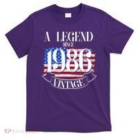Vintage USA Flag A Legend Since 1986 40th Birthday T-Shirt thumb 0
