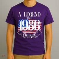 Vintage USA Flag A Legend Since 1986 40th Birthday T-Shirt thumb 3