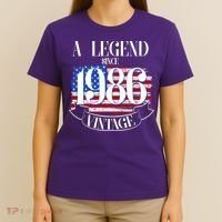 Vintage USA Flag A Legend Since 1986 40th Birthday T-Shirt thumb 4