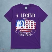 Vintage USA Flag A Legend Since 1986 40th Birthday T-Shirt thumb 5