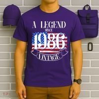 Vintage USA Flag A Legend Since 1986 40th Birthday T-Shirt thumb 6