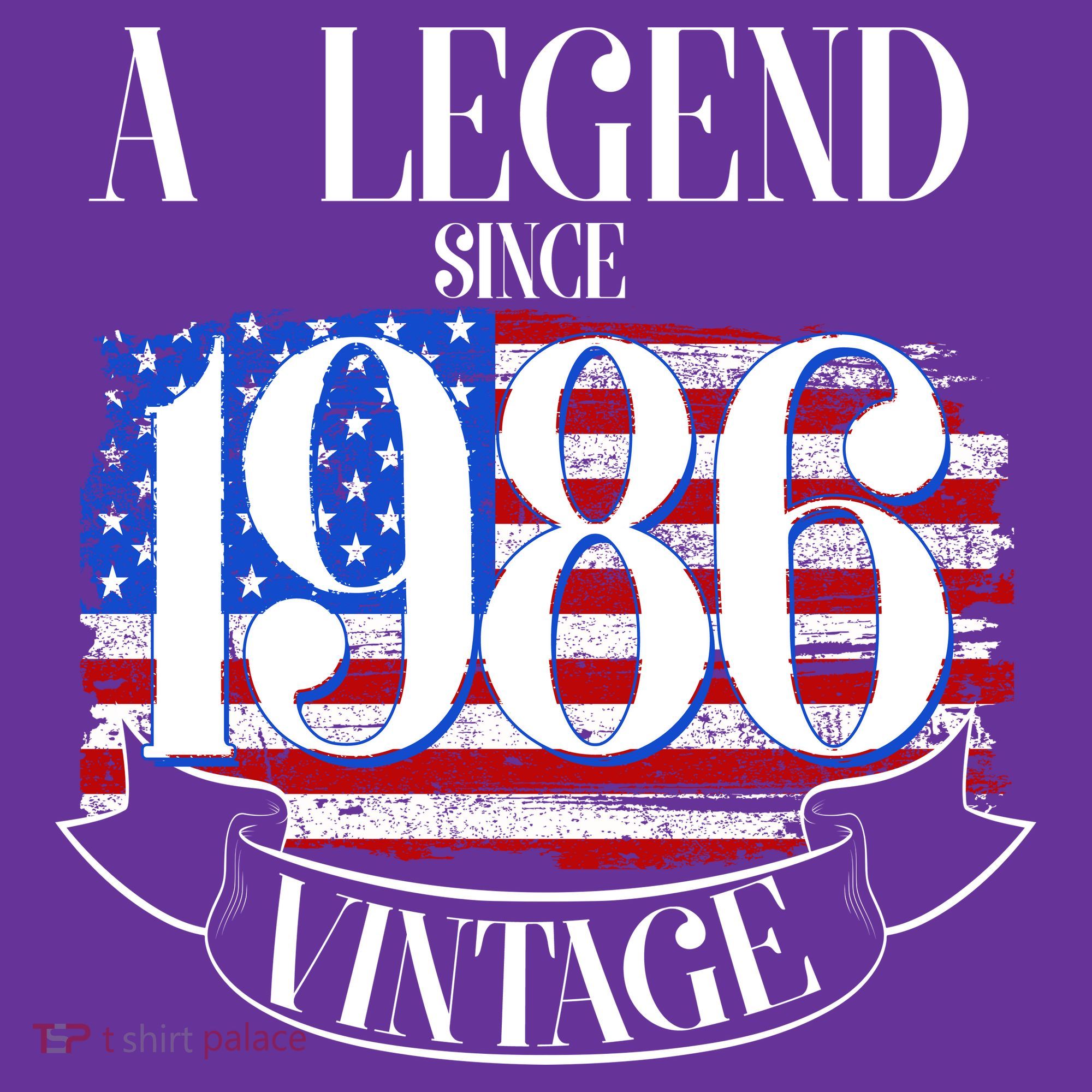Vintage USA Flag A Legend Since 1986 40th Birthday T-Shirt