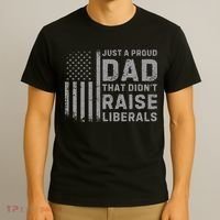 Vintage Usa Flag Just A Proud Dad That Didn't Raise Liberals T-Shirt thumb 3