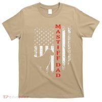 Vintage Usa Flag Proud American Mastiff Dog Dad Silhouette T-Shirt thumb 0