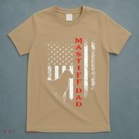 Vintage Usa Flag Proud American Mastiff Dog Dad Silhouette T-Shirt thumb 5