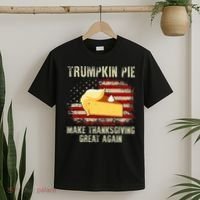Vintage Usa Flag Trumpkin Pie Make Thanksgiving Great Again T-Shirt thumb 2