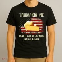 Vintage Usa Flag Trumpkin Pie Make Thanksgiving Great Again T-Shirt thumb 3