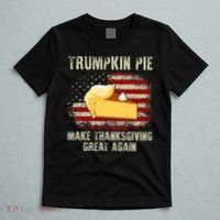 Vintage Usa Flag Trumpkin Pie Make Thanksgiving Great Again T-Shirt thumb 5
