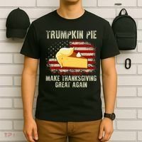 Vintage Usa Flag Trumpkin Pie Make Thanksgiving Great Again T-Shirt thumb 6