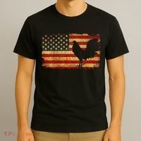 Vintage Us Flag Cock Fight T-Shirt thumb 3