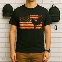 Vintage Us Flag Cock Fight T-Shirt thumb 6