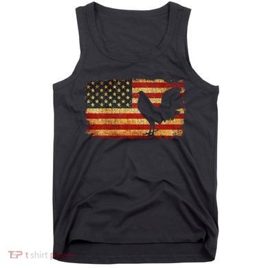 Vintage Us Flag Cock Fight Tank Top