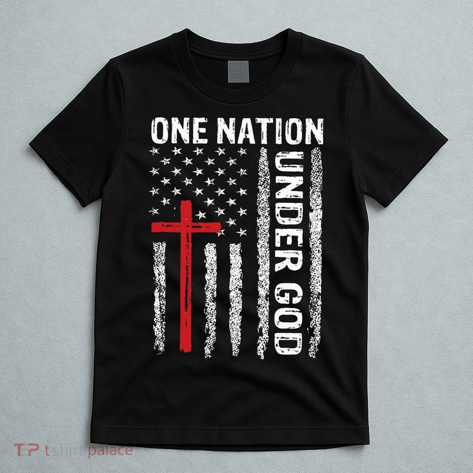 Vintage USA Flag Christian Faith Family Freedom T-Shirt