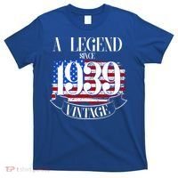 Vintage Usa Flag A Legend Since 1939 Birthday T-Shirt thumb 0