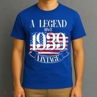 Vintage Usa Flag A Legend Since 1939 Birthday T-Shirt thumb 3