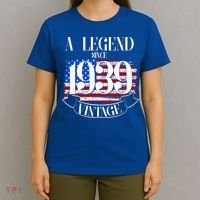Vintage Usa Flag A Legend Since 1939 Birthday T-Shirt thumb 4