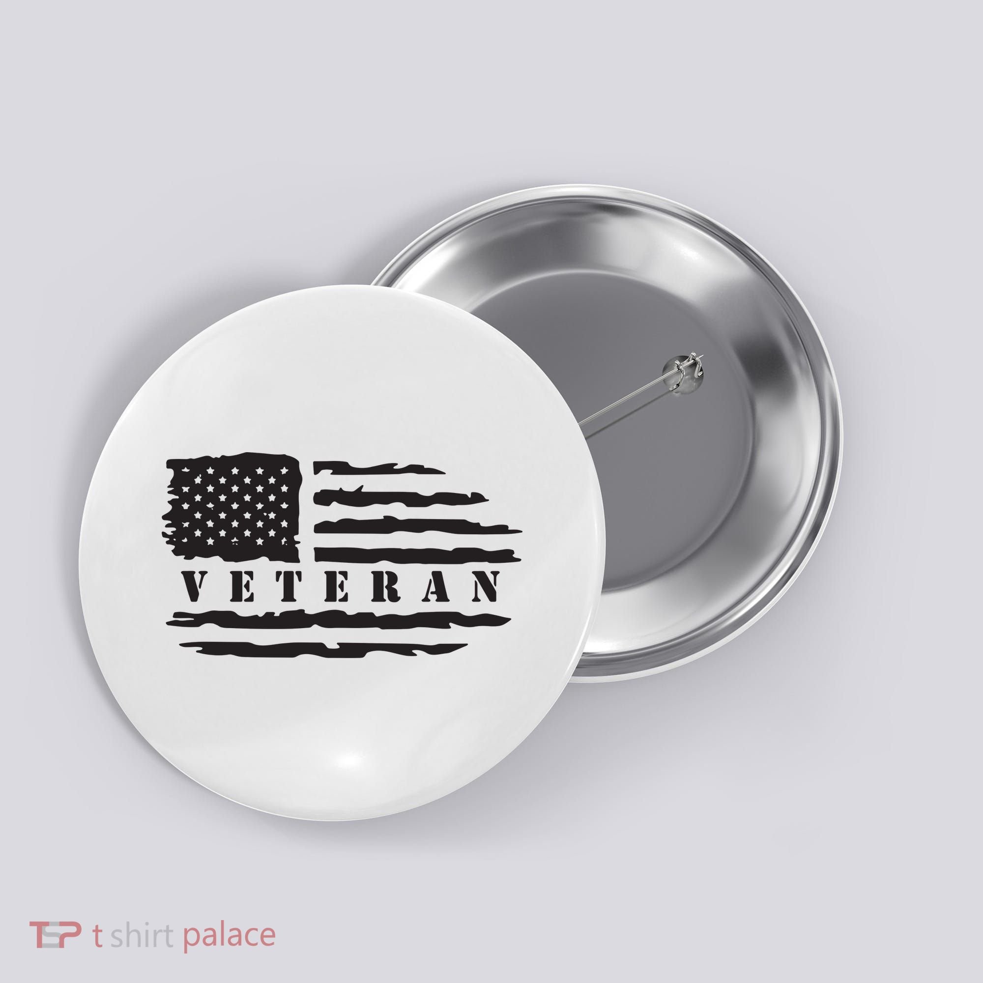 Veteran Us Flag Button