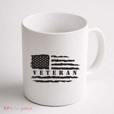 Veteran Us Flag Coffee Mug back