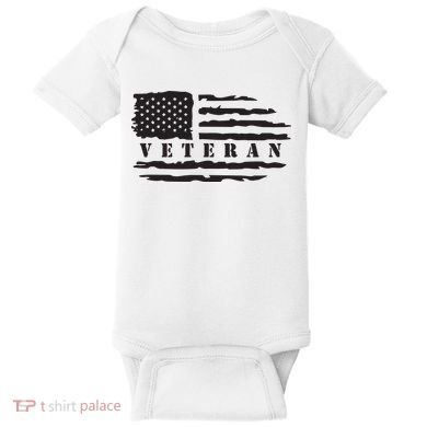 Veteran Us Flag Baby Bodysuit